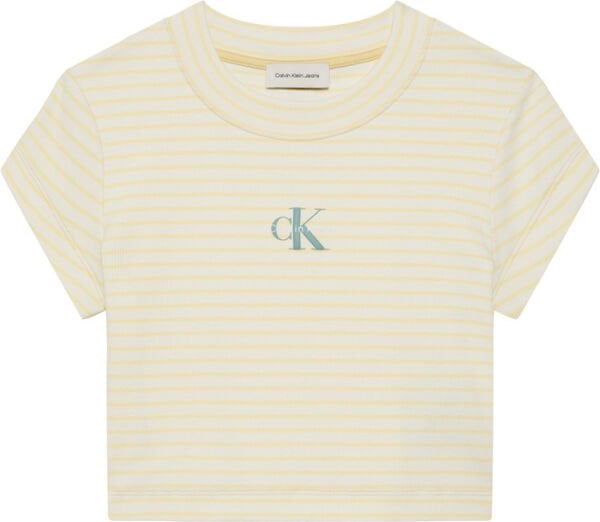 STRIPED MONOLOGO BABY RIB TEE