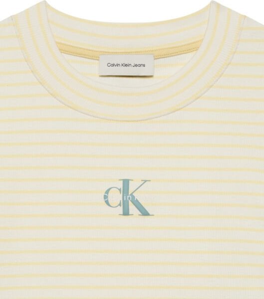 STRIPED MONOLOGO BABY RIB TEE