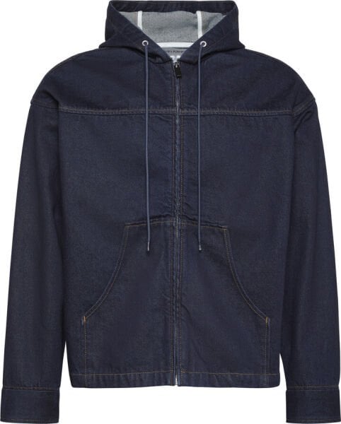 DENIM ZIP FRONT HOODIE CK RAW