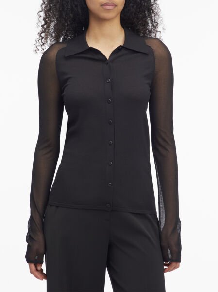SHEER VISCOSE KNIT CARDIGAN