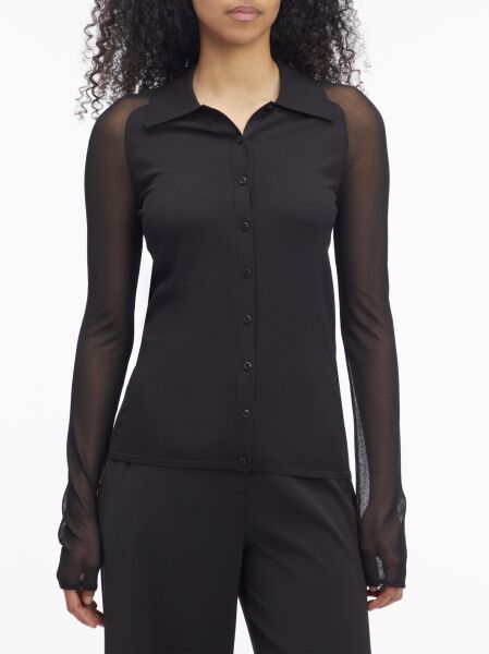 SHEER VISCOSE KNIT CARDIGAN