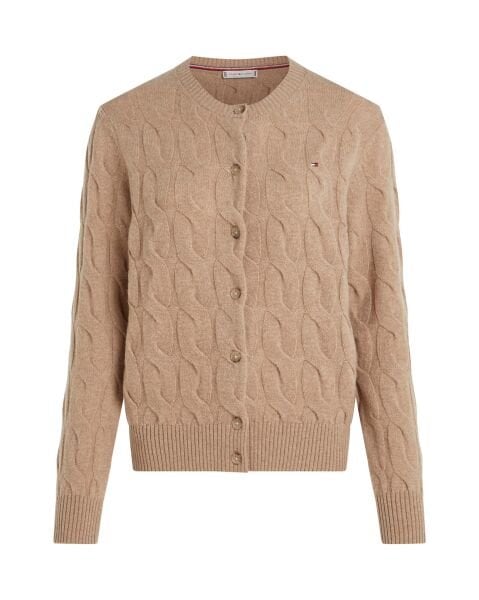 SOFT WOOL CABLE C-NK LS CARDIG