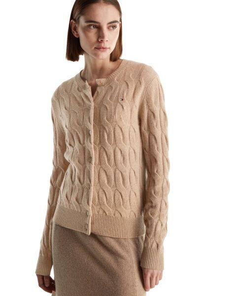 SOFT WOOL CABLE C-NK LS CARDIG