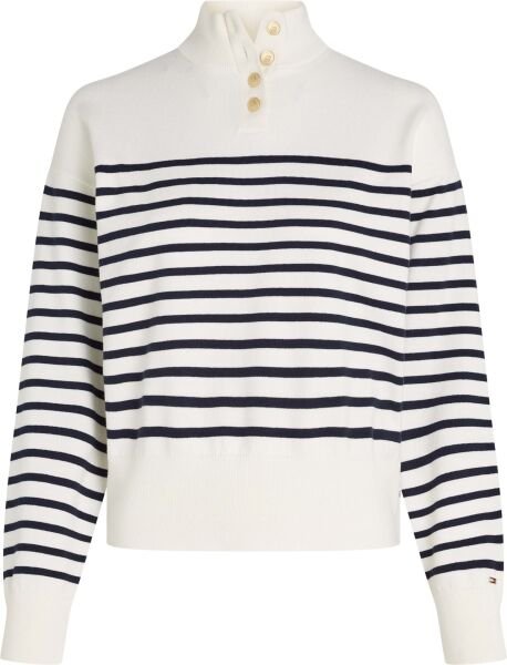 CO JERSEY GOLD BTN MOCK-NK SWT