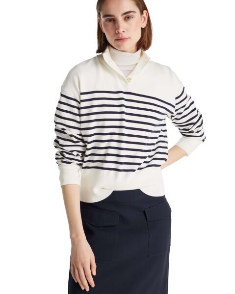 CO JERSEY GOLD BTN MOCK-NK SWT