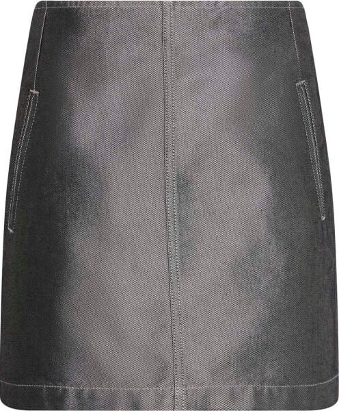 A LINE SKIRT DENIM SHINE