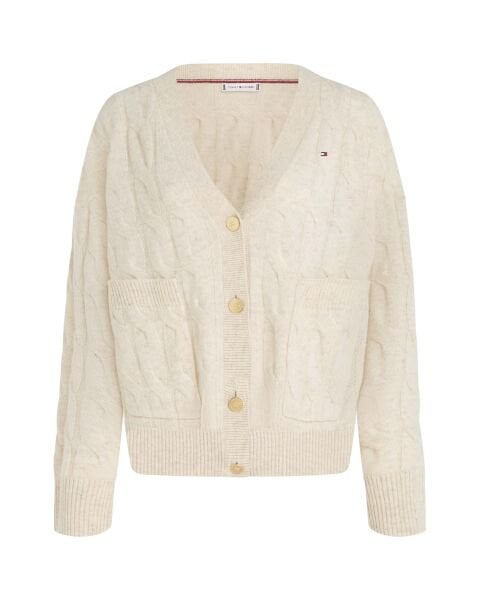 SOFT WOOL CABLE CARDIGAN