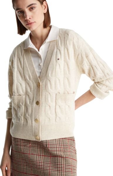 SOFT WOOL CABLE CARDIGAN