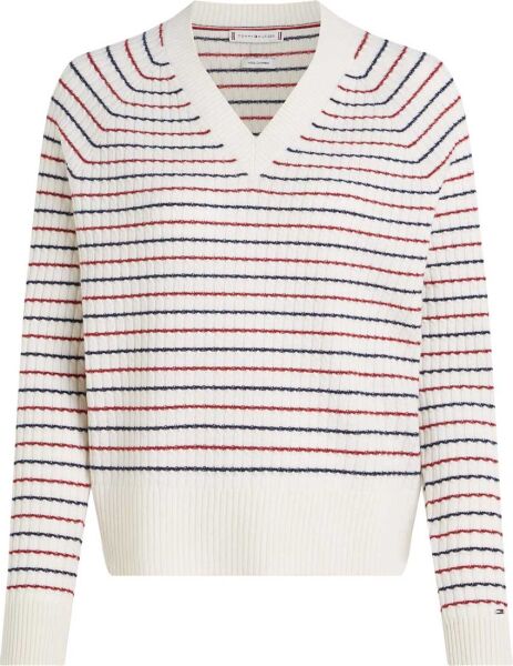 WOOL CASH CABLE V-NK LS SWT