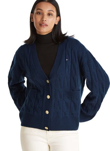 SOFT WOOL CABLE CARDIGAN