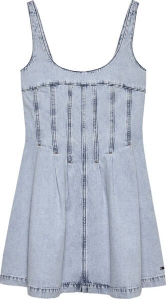 PLEAT SEAM DENIM DRESS BJ6014