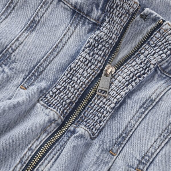 PLEAT SEAM DENIM DRESS BJ6014