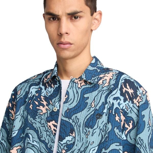 Seersucker Graphic Resort Shirt