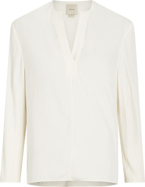 VISCOSE TWILL LS V NECK BLOUSE