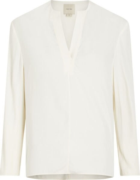 VISCOSE TWILL LS V NECK BLOUSE