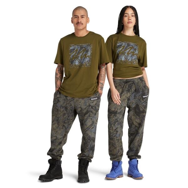 SS Mountains Camo Printed Stack Logo Tee