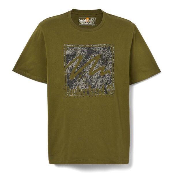 SS Mountains Camo Printed Stack Logo Tee