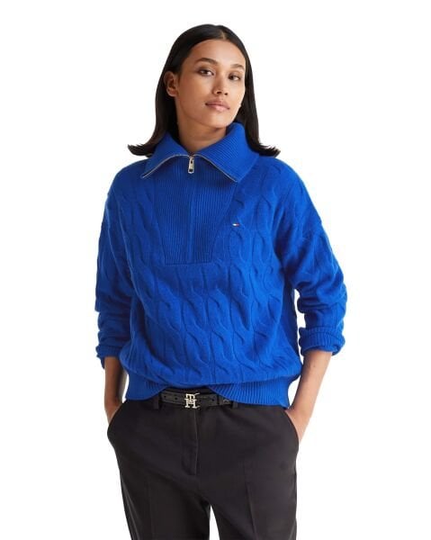 SOFT WOOL CABLE 1/2 ZIP LS SWT