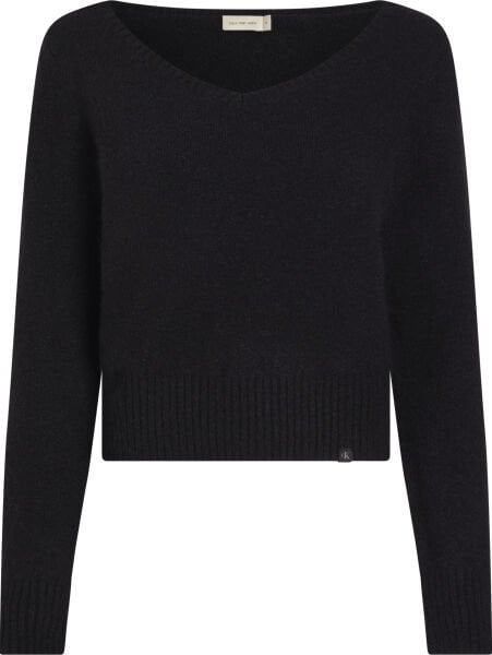 FLUFFY YARN V-NECK SWEATER