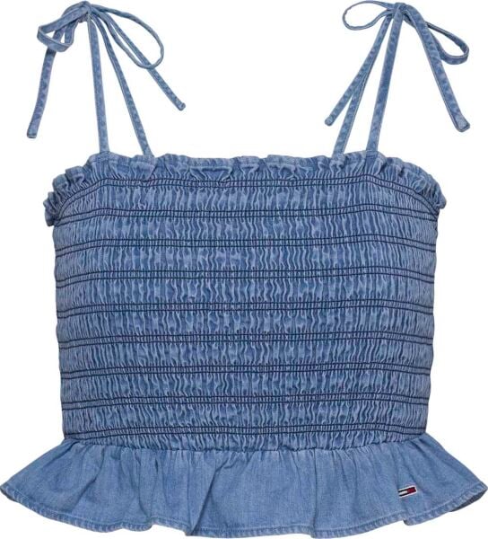 TJW RUCHED CHAMBRAY TOP