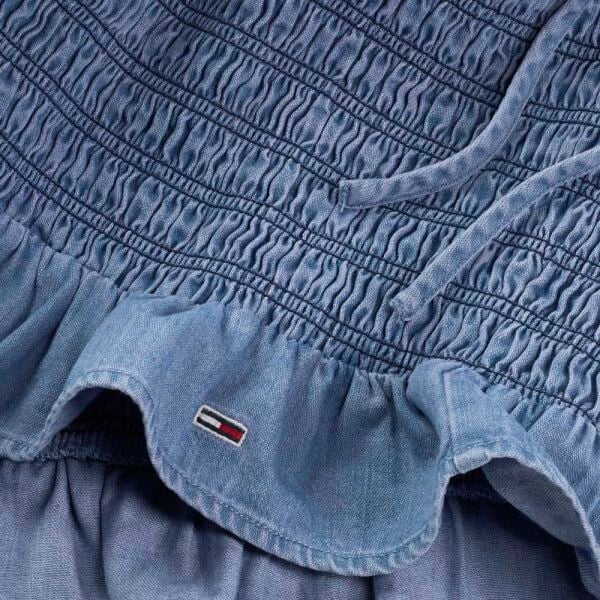 TJW RUCHED CHAMBRAY TOP