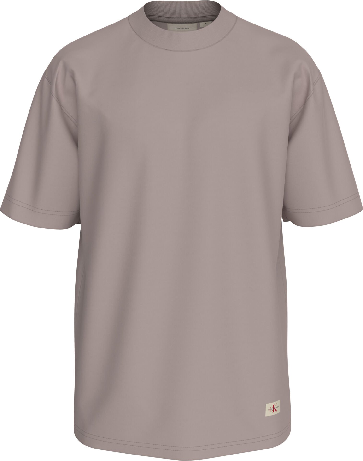 WOVEN LABEL RELAXED TEE Krem - XXL