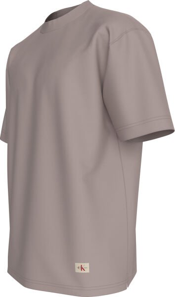 WOVEN LABEL RELAXED TEE Krem - XXL