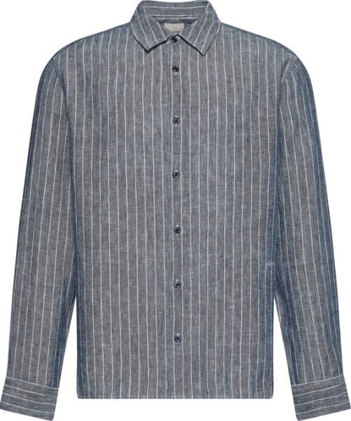 LS YD PINSTRIPE LINEN EASY SHI