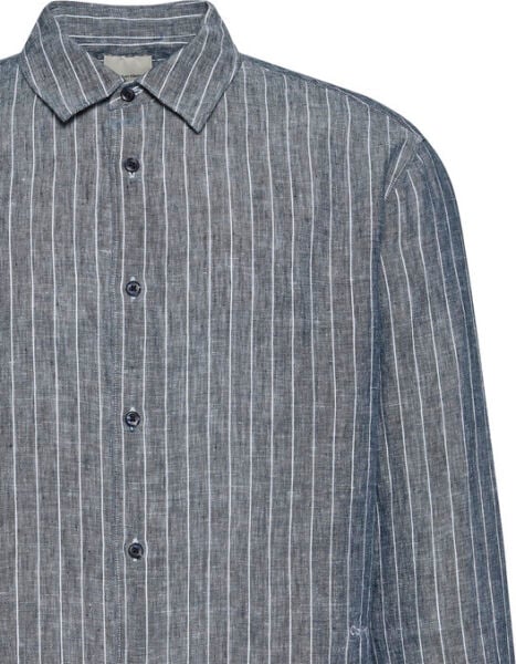 LS YD PINSTRIPE LINEN EASY SHI