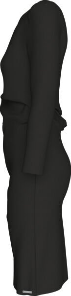 Stretch Crepe LS Gathered Dres