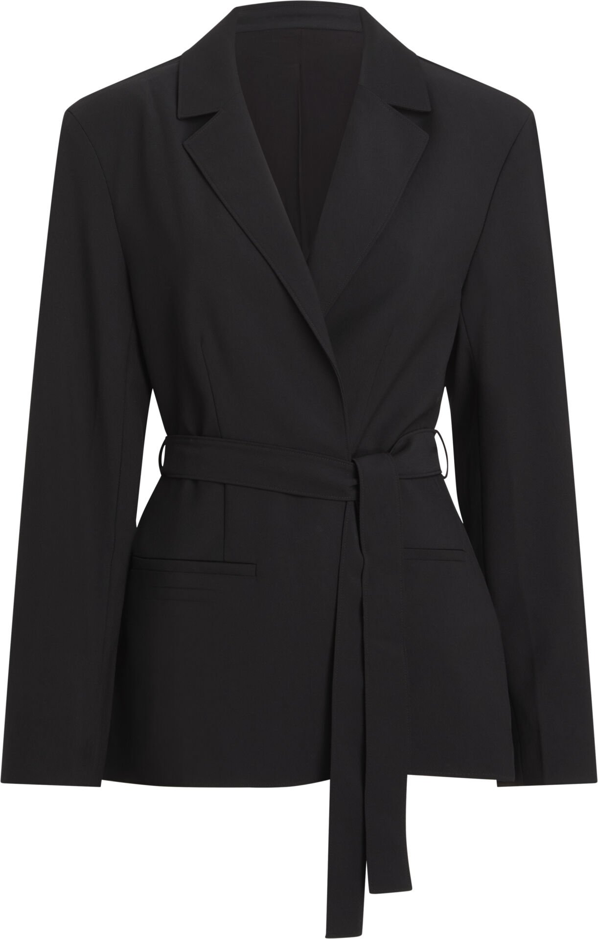 TRAVEL TWILL BELTED BLAZER
