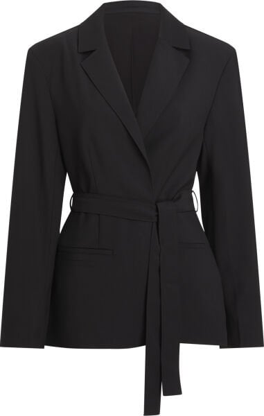 TRAVEL TWILL BELTED BLAZER