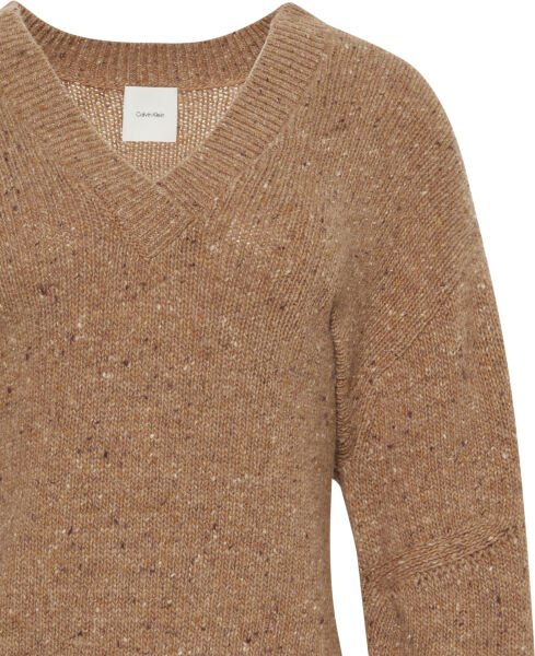 Chunky Neps V Neck Sweater