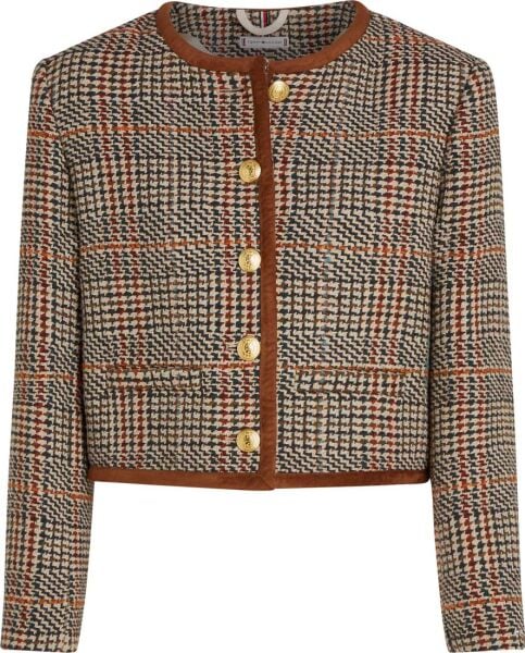 TWEED WOOL MIX CHECK CREW JACK