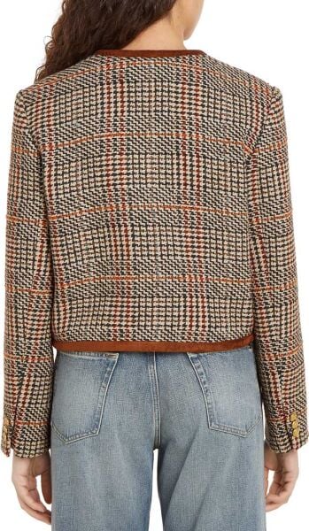 TWEED WOOL MIX CHECK CREW JACK
