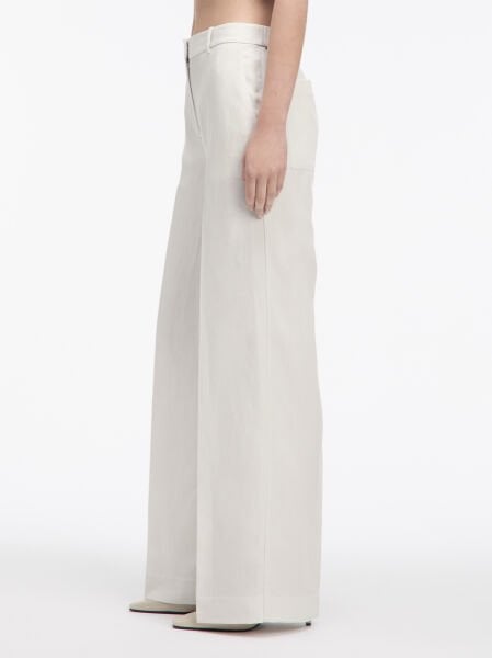 TENCEL LINEN WIDE LEG PANTS