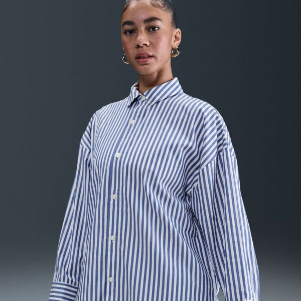 W NSW STRIPE PPLN BTTN UP