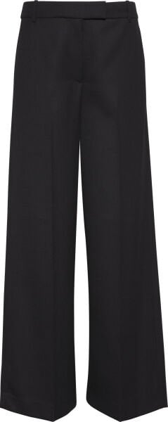 Wool Gaberdine Wide Leg Trouse