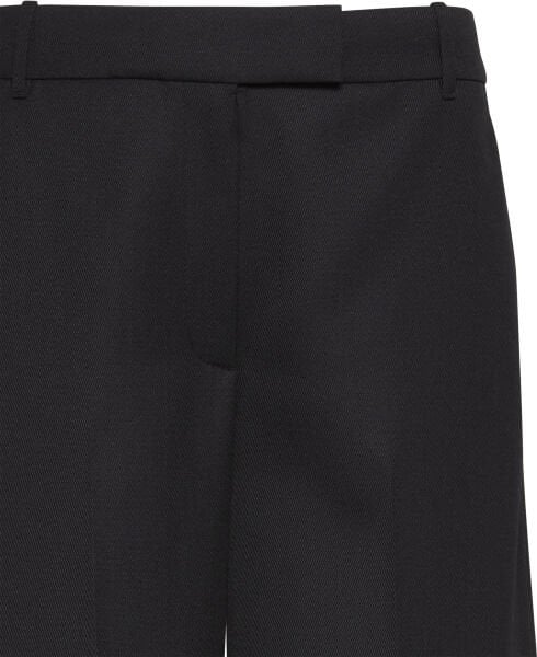 Wool Gaberdine Wide Leg Trouse