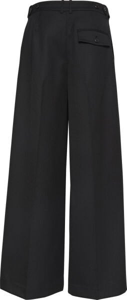 Wool Gaberdine Wide Leg Trouse