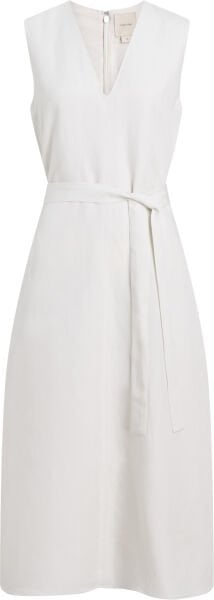 TENCEL LINEN NS V NECK DRESS