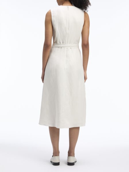 TENCEL LINEN NS V NECK DRESS
