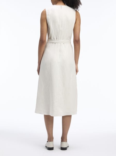 TENCEL LINEN NS V NECK DRESS