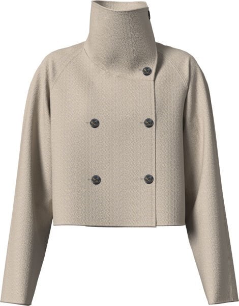 Cropped wool trench