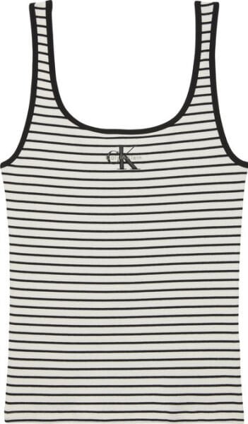STRIPED MONOLOGO SCOOP NK RIB