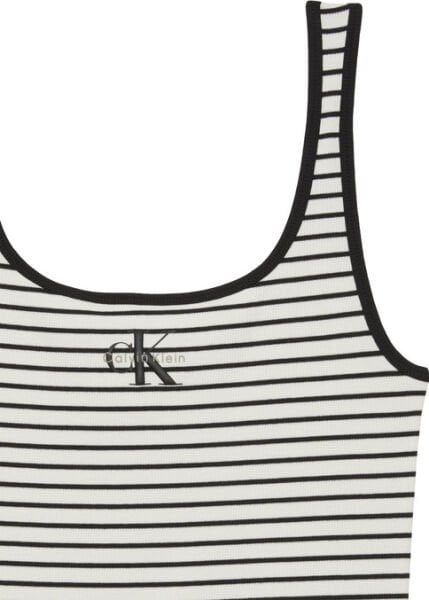 STRIPED MONOLOGO SCOOP NK RIB