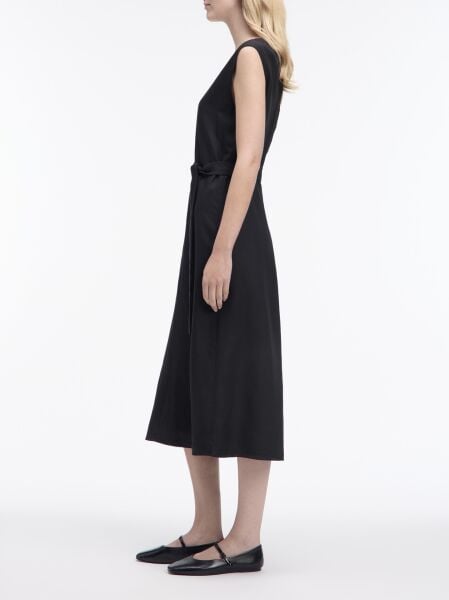 TENCEL LINEN NS V NECK DRESS