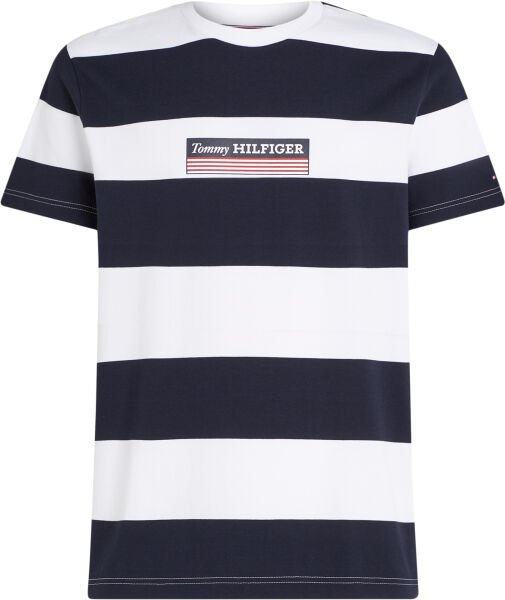 HILFIGER BOX STRIPE TEE Beyaz - XL