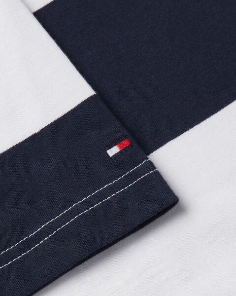 HILFIGER BOX STRIPE TEE Beyaz - XL