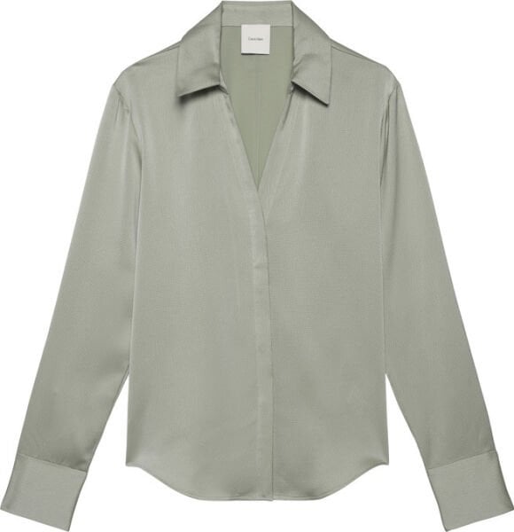 HAMMERED SATIN FITTED SHIRT